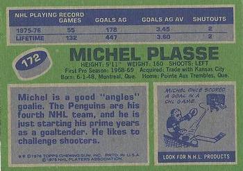 1976-77 Topps #172 Michel Plasse Back