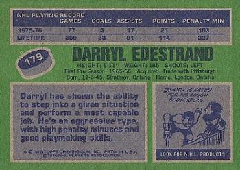 1976-77 Topps #179 Darryl Edestrand Back