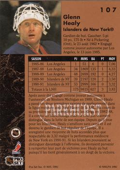 1991-92 Parkhurst French #107 Glenn Healy Back
