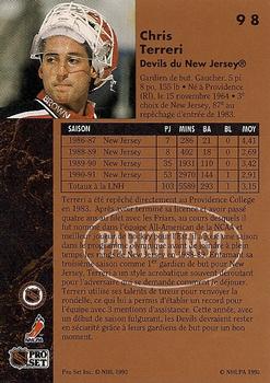1991-92 Parkhurst French #98 Chris Terreri Back