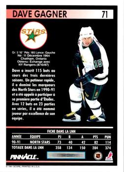 1991-92 Pinnacle French #71 Dave Gagner Back