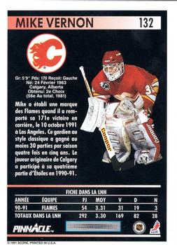 1991-92 Pinnacle French #132 Mike Vernon Back