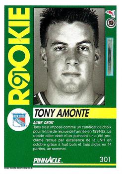 1991-92 Pinnacle French #301 Tony Amonte Back