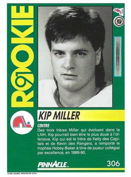 1991-92 Pinnacle French #306 Kip Miller Back