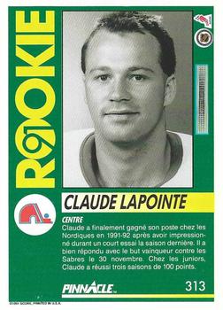 1991-92 Pinnacle French #313 Claude Lapointe Back