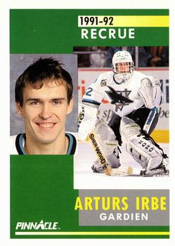 1991-92 Pinnacle French #323 Arturs Irbe Front