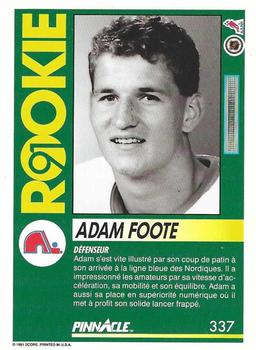 1991-92 Pinnacle French #337 Adam Foote Back