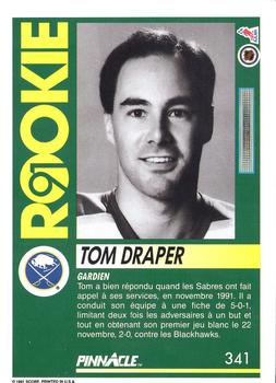 1991-92 Pinnacle French #341 Tom Draper Back