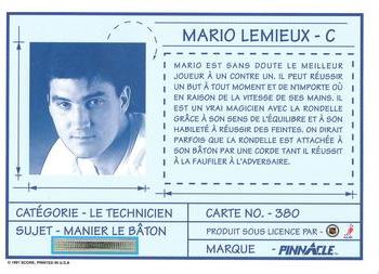 1991-92 Pinnacle French #380 Mario Lemieux Back