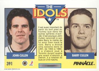 1991-92 Pinnacle French #391 John Cullen / Barry Cullen Back