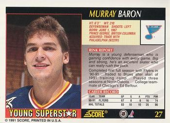 1991-92 Score Young Superstars #27 Murray Baron Back