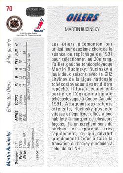 1991-92 Upper Deck French #70 Martin Rucinsky Back