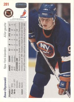1991-92 Upper Deck French #281 Dave Chyzowski Back