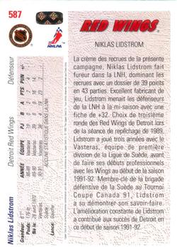 1991-92 Upper Deck French #587 Nicklas Lidstrom Back