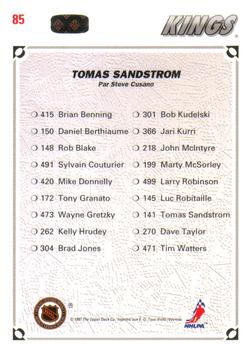 1991-92 Upper Deck French #85 Tomas Sandstrom Back