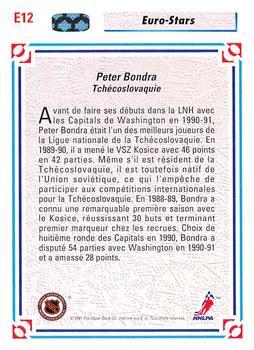 1991-92 Upper Deck French - Euro-Stars #E12 Peter Bondra Back