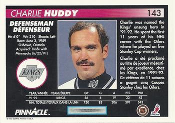 1992-93 Pinnacle Canadian #143 Charlie Huddy Back