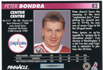 1992-93 Pinnacle Canadian #82 Peter Bondra Back