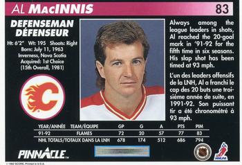 1992-93 Pinnacle Canadian #83 Al MacInnis Back