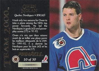1992-93 Pinnacle Canadian - Team 2000 #10 Owen Nolan Back