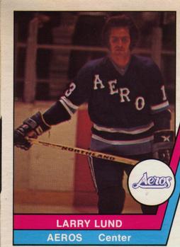 1977-78 O-Pee-Chee WHA #19 Larry Lund Front