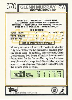 1992-93 Topps - Gold #370 Glen Murray Back