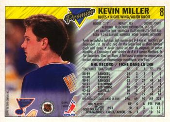 1993-94 O-Pee-Chee Premier - Gold #8 Kevin Miller Back