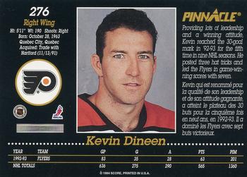 1993-94 Pinnacle Canadian #276 Kevin Dineen Back