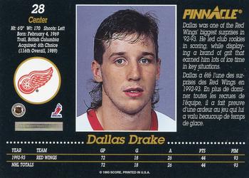 1993-94 Pinnacle Canadian #28 Dallas Drake Back