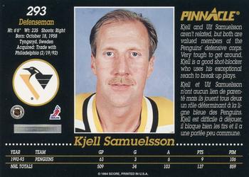 1993-94 Pinnacle Canadian #293 Kjell Samuelsson Back