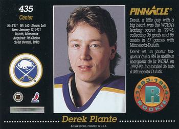 1993-94 Pinnacle Canadian #435 Derek Plante Back