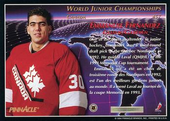 1993-94 Pinnacle Canadian #457 Emmanuel Fernandez Back