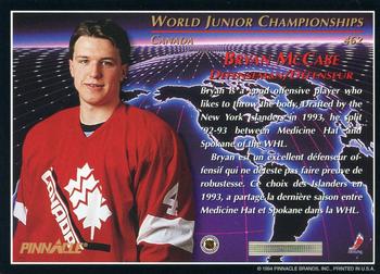 1993-94 Pinnacle Canadian #462 Bryan McCabe Back