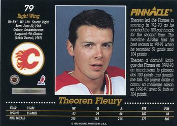 1993-94 Pinnacle Canadian #79 Theoren Fleury Back
