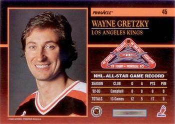 1993-94 Score Canadian - Pinnacle All-Stars Canadian #45 Wayne Gretzky Back