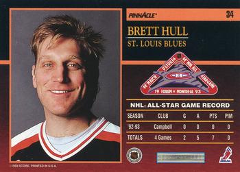 1993-94 Score Canadian - Pinnacle All-Stars Canadian #34 Brett Hull Back