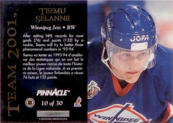 1993-94 Pinnacle Canadian - Team 2001 #10 Teemu Selanne Back