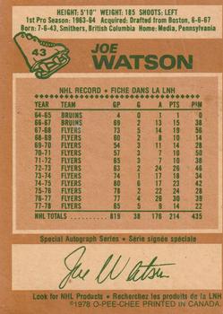 1978-79 O-Pee-Chee #43 Joe Watson Back