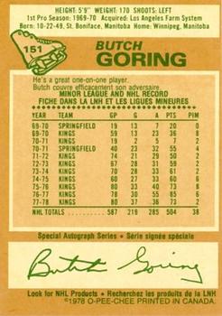 1978-79 O-Pee-Chee #151 Butch Goring Back