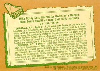 1978-79 O-Pee-Chee #1 Mike Bossy Back