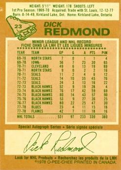 1978-79 O-Pee-Chee #23 Dick Redmond Back