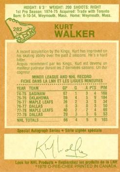 1978-79 O-Pee-Chee #282 Kurt Walker Back