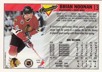 1993-94 Topps Premier - Gold #13 Brian Noonan Back