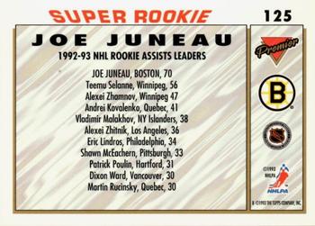 1993-94 Topps Premier - Gold #125 Joe Juneau Back