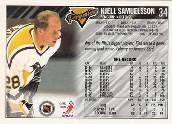 1993-94 Topps Premier - Gold #34 Kjell Samuelsson Back