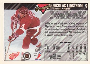 1993-94 Topps Premier - Gold #9 Nicklas Lidstrom Back