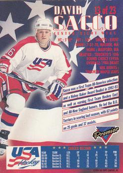1993-94 Topps Premier - Team USA #13 David Sacco Back