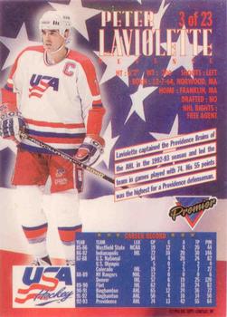 1993-94 Topps Premier - Team USA #3 Peter Laviolette Back