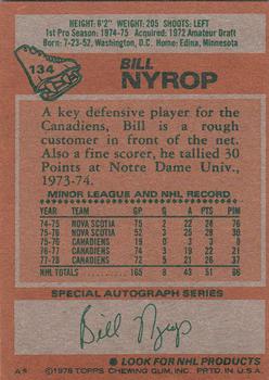 1978-79 Topps #134 Bill Nyrop Back