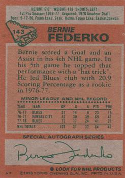 1978-79 Topps #143 Bernie Federko Back
